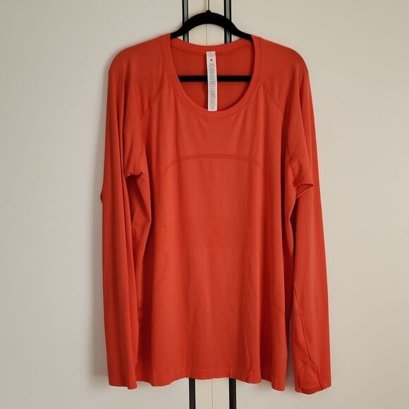 Lululemon Swiftly Tech Long Sleeve Shirt 2.0 Race in Canyon Orange size 20 - Picture 2 of 9
